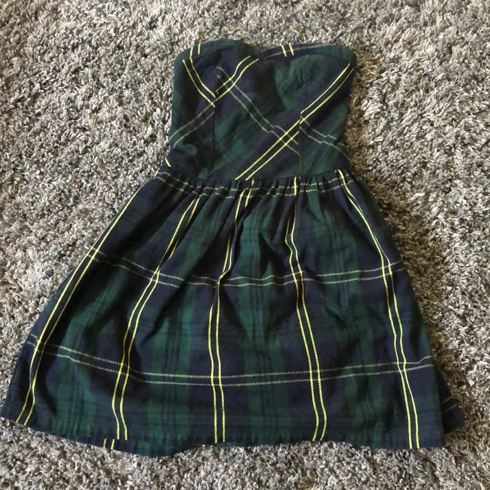 Plaid Strapless Dress